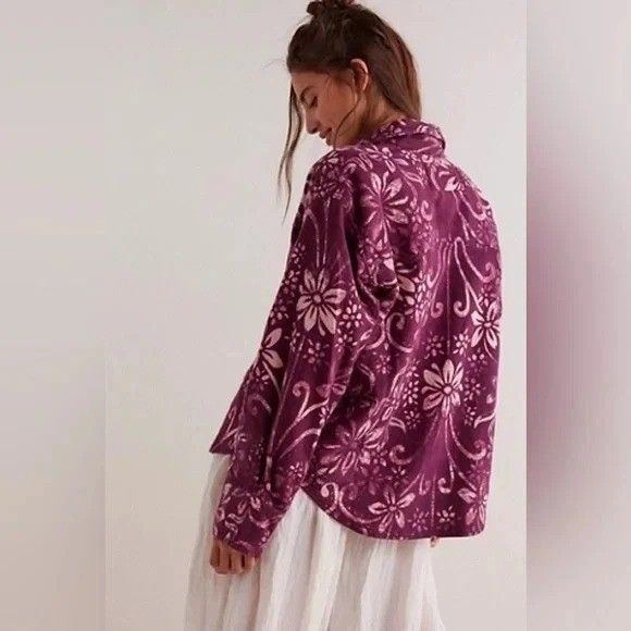 Free People We The Free Calico Flannel Shirt Floral Printed Western L New 285366 - Picture 4 of 8